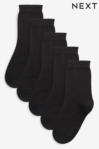 Black 5 Pack Cotton Rich School Ankle Socks (280918) | £6 - £7