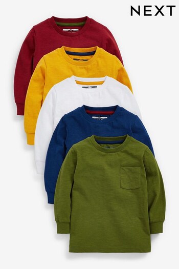Multi 5 Pack Long Sleeve T-Shirts (3mths-7yrs) (280968) | £20 - £24