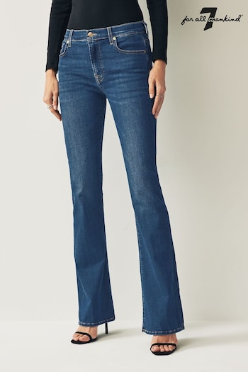 7 For All Mankind Dark Blue Bair Eco Rinsed Bootcut Flare Kalita Jeans (281786) | £200