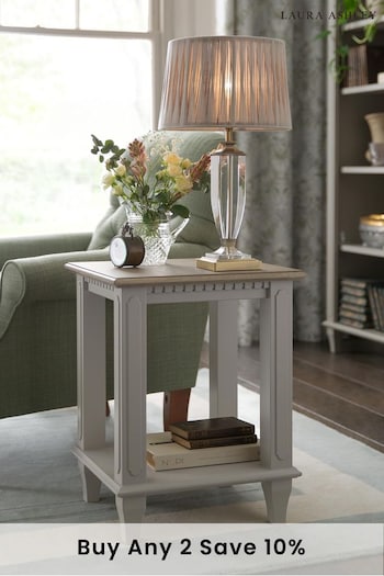 Laura Ashley Pale French Grey Hanover Side Table (281974) | £275
