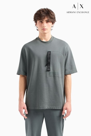 Armani Exchange Oversize Grey Utility Pocket T-Shirt (282052) | £85