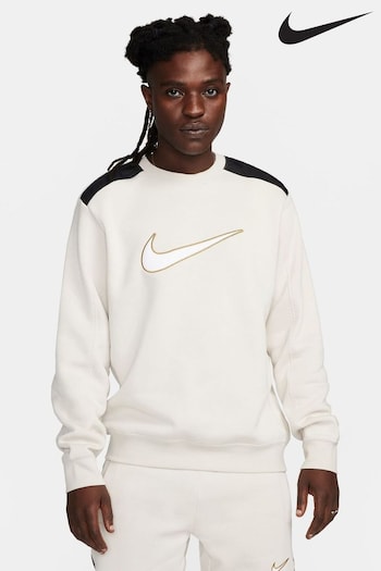 Nike Cream/Black Sportswear Colourblock Crew Sweatshirt (282176) | £60