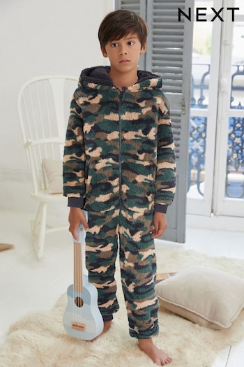 Green Camouflage Fleece All-In-One (3-16yrs) (282297) | £22 - £34