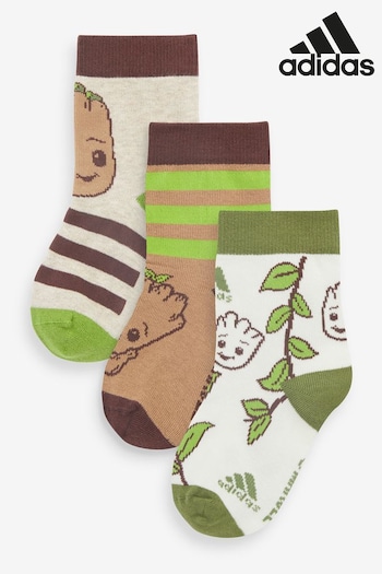 adidas Green Marvels I Am Groot Crew Socks 3 Pair (282788) | £12