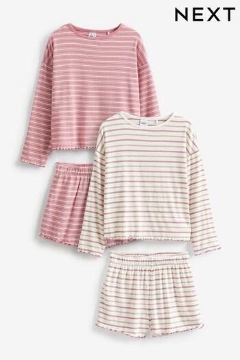 Pink/Cream Rib Short Pyjamas 2 Pack (3-16yrs) (283327) | £24 - £32