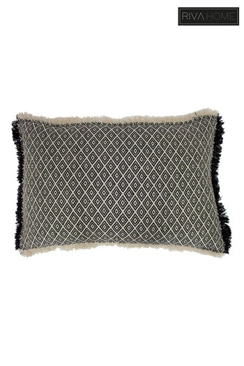 Riva Paoletti Monochrome Tangier Woven Rectangular Polyester Filled Cushion (283726) | £19