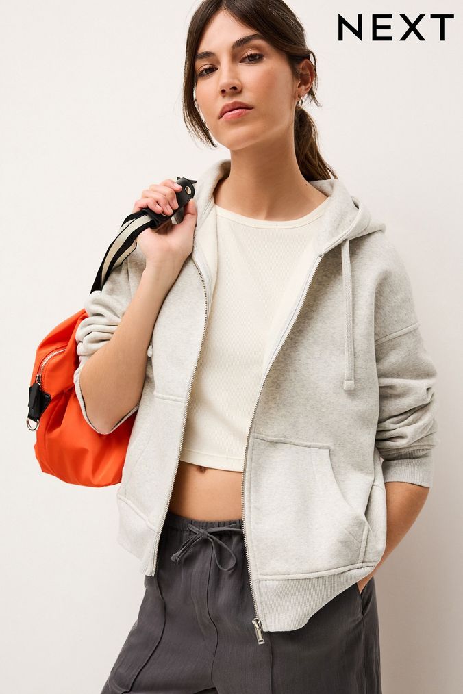 Long grey zip cheap up hoodie