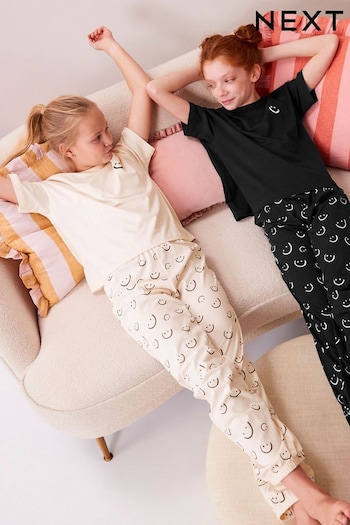 Black & White Smile Joggers Pyjamas 2 Pack (3-16yrs) (283857) | £19 - £25
