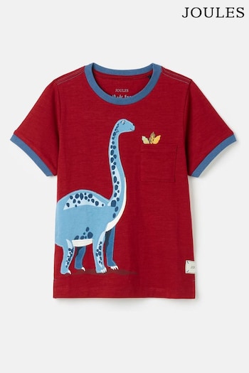 Joules Archie Red Dinosaur Artwork T-Shirt (283926) | £18.95 - £20.95