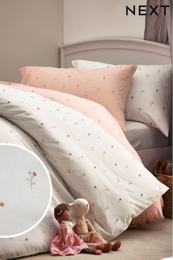 2 Pack Neutral Pink Ditsy Floral Duvet Cover and Pillowcase Set (283929) | £28 - £42