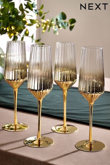 Gold Margot Champagne Flutes (284375) | £32