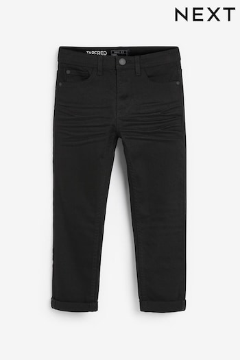 Black Denim Tapered Fit Cotton Rich Stretch Tactel Jeans (3-17yrs) (284458) | £11 - £16