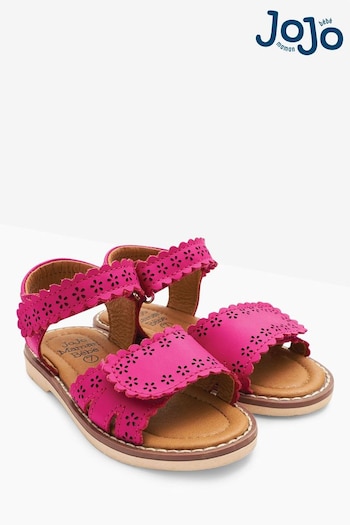 JoJo Maman Bébé Fuchsia Kids Pretty Leather Sandals (284620) | £21