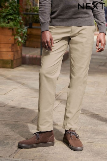 Stone Slim Smart Textured Chino Trousers (285228) | £25