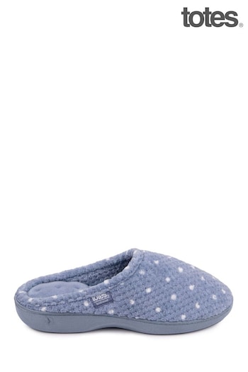 Totes Blue Isotoner Popcorn Terry Mules Slippers (285358) | £22