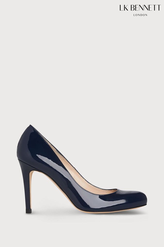 Navy leather sales court shoes uk