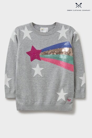 Crew Clothing Company Grey Star Print Cotton Casual Jumper (285615) | £30 - £38