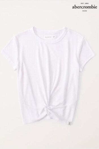 Abercrombie & Fitch Twist Front White T-Shirt (285749) | £20