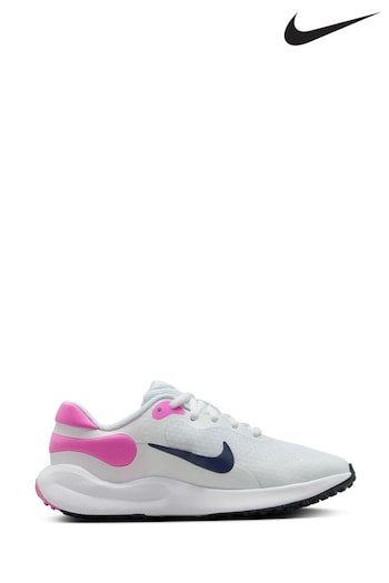 Nike White/Pink Youth Revolution 7 Trainers (285833) | £45