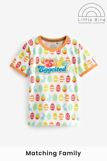 Little Bird by Jools Oliver Ecru Short Sleeve Raglan Super Eggcited Easter T-Shirt (285950) | £12 - £15