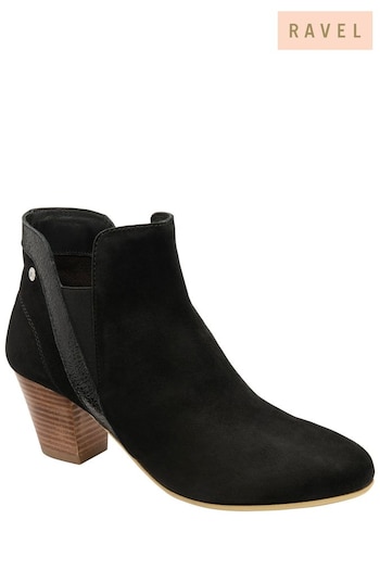 Ravel Black Suede Leather Ankle Boots (285984) | £95