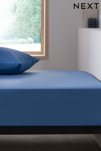 Blue Easy Care Polycotton Deep Fitted Sheet (286035) | £10 - £17