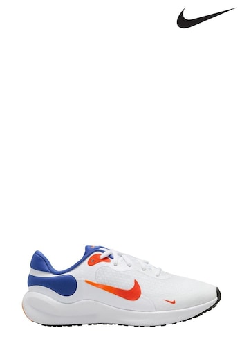 Nike White/Blue Youth Revolution 7 Trainers (286446) | £45