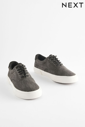 Black Washed Textile Trainers (287412) | £32