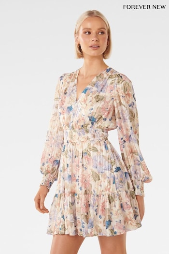 Forever New Natural Joella V-neck Mini Dress (287490) | £90