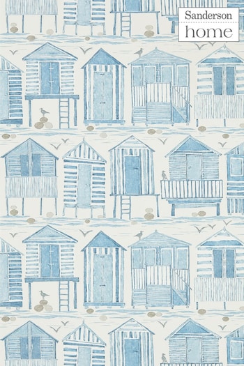 Sanderson Home Blue Beach Huts Wallpaper Wallpaper (287575) | £59