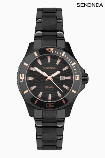 Sekonda Ladies Pacific Wave Stainless Steel Bracelet Black Watch (287696) | £90