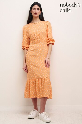 Nobodys Child Orange Leah Ditsy Selena Midi Dress (288504) | £49