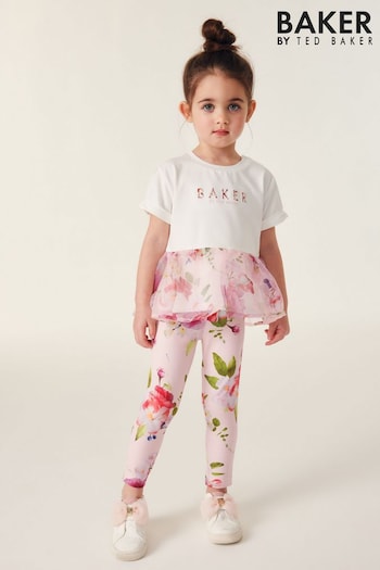 Baker by Ted Baker Organza Peplum T-Shirt and Legging Red Set (288701) | £33 - £37