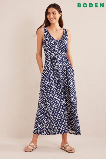 Boden Blue V-Neck Jersey Maxi Dress (288977) | £95