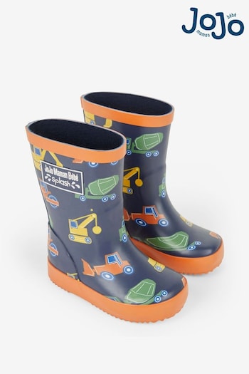 JoJo Maman Bébé Navy Blue Construction Wellies (289082) | £22.50