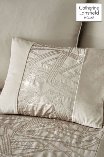 Catherine Lansfield Champagne Gold Velvet Sparkle Cushion (289285) | £16