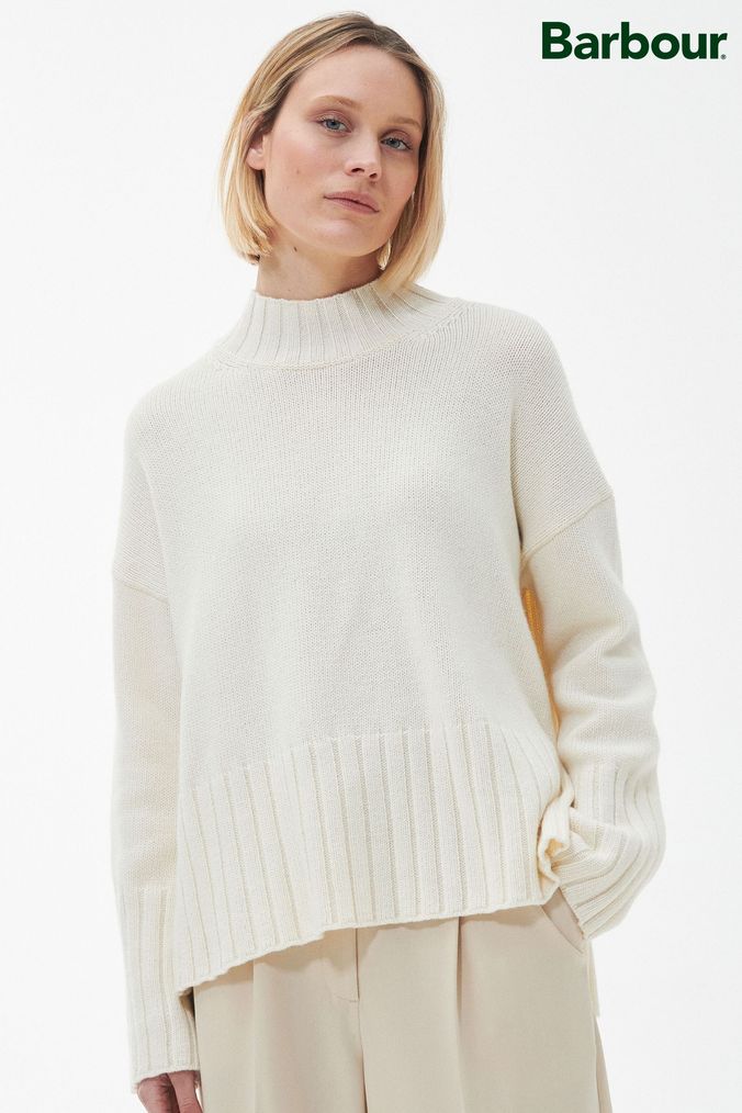 Barbour jumper womens white hot sale