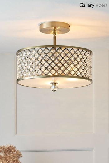 Gallery Home Brass Yoko Flush Ceiling Light (289672) | £234