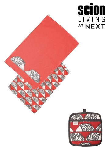 Scion Red Spike Set of 2 Tea Towels & Pot Grab (289692) | £30