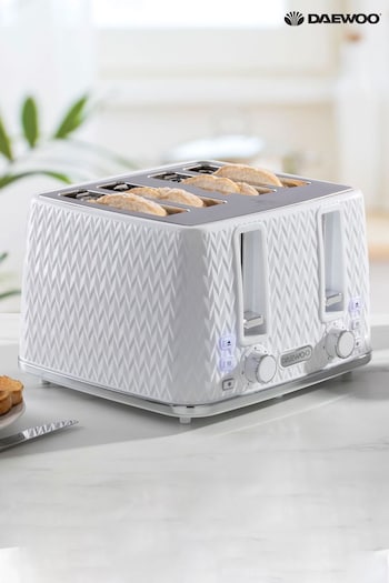 DAEWOO White Argyle 4 Slot Toaster (289846) | £45