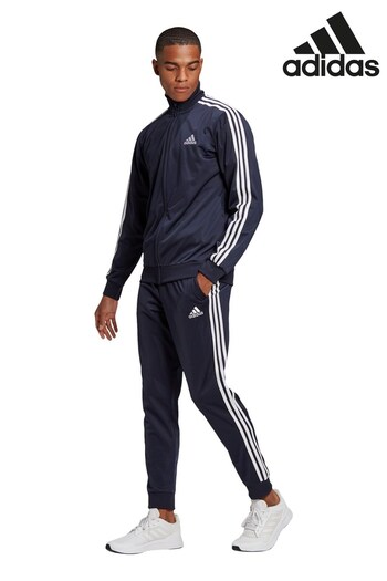 adidas eyes Navy Sportswear Primegreen Essentials 3-Stripes Track Suit (290061) | £50