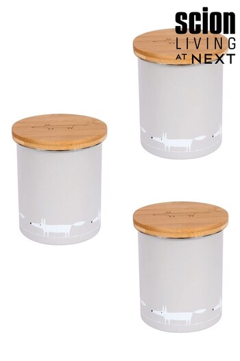 Scion Set of 3 Grey Mr Fox Set of 3 Tea, Coffee & Sugar Storage Jars (290593) | £52