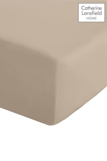 Catherine Lansfield Natural Percale Extra Deep Fitted Sheet (290662) | £16 - £20