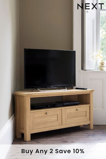 Natural Malvern Oak Effect Up to 46 inch Corner TV Unit (290748) | £275