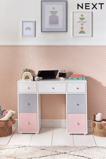 Pink Quinn Kids Storage Desk (290925) | £325