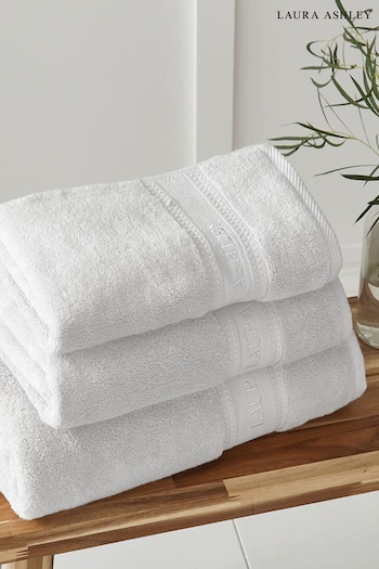 Laura Ashley White Luxury Cotton Embroidered Towel (291263) | £18 - £42