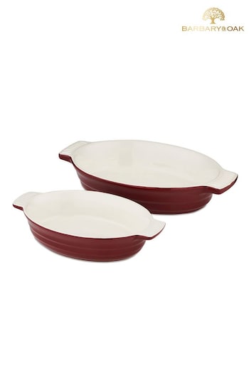 Barbary & Oak Set of 2 Red Oval Oven Dishes (291474) | £25