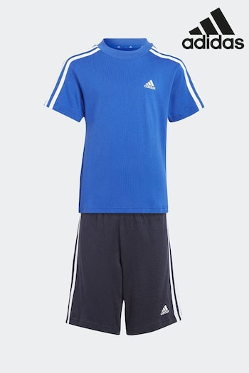 adidas Blue Kids Essentials Top and Short Set (291743) | £25