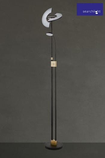 Searchlight Matt Black/Satin Brass LED Mother & Child Floor Lamp (291890) | £120