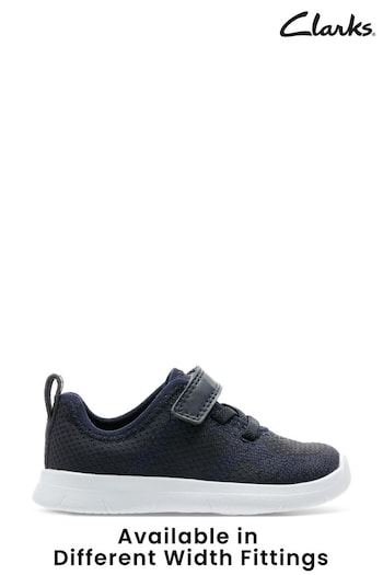 Clarks Navy Blue Multi Fit Ath Flux Trainers (291920) | £36